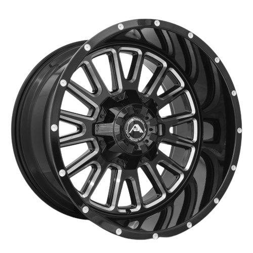 American Off-Road A105 5x120 - 5x150 6x120 - 6x139.7 20x12 -44 Black Milled Spoke