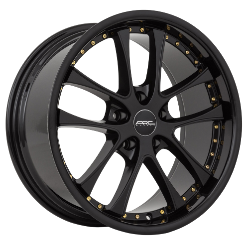 ARC AR5 5x108 18x9.5  +30 All Black Gold Rivet