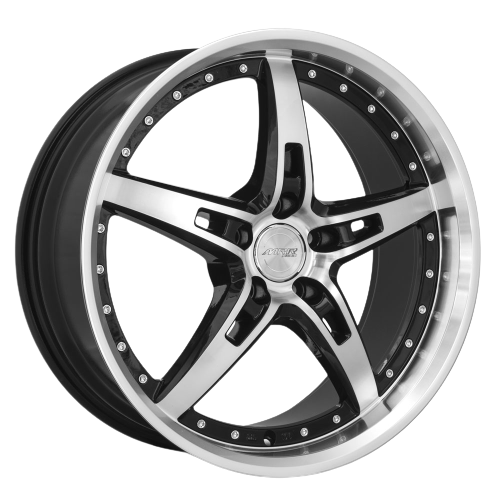 MRR GT5 5x114.3 19x8.5  +20 Black Machine Face Lip