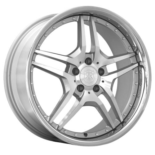 MRR RW2 5x108 18x9  +40 Silver Machine Face Chrome Lip