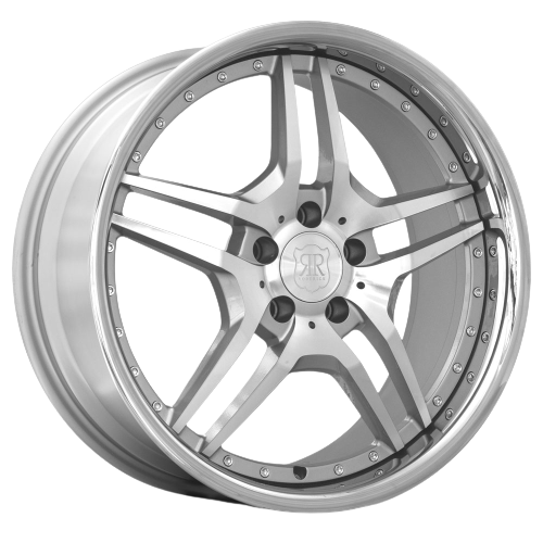 MRR RW2 5x114.3 19x8.5  +35 Silver Machine Face Chrome Lip