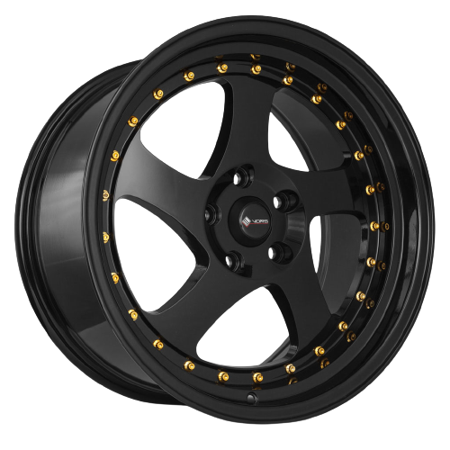 Vors VR2 4x100 15x8  +20 All Black Gold Rivet