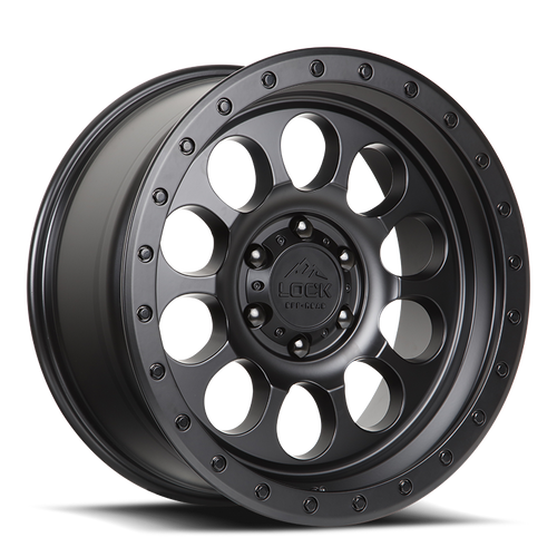 LOCK OFFROAD 50CAL 6x139.7 17x9 -12 Matte Black W Matte Black Ring