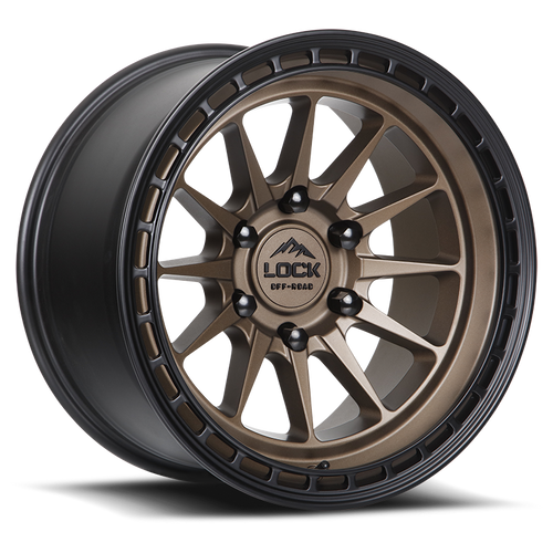 LOCK OFFROAD BAJA 5x127 17x9 +0 Matte Desert Bronze W Matte Black Ring