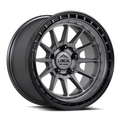 LOCK OFFROAD BAJA 6x135 17x9 +0 Matte Grey W Matte Black Ring