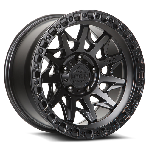 LOCK OFFROAD LUNATIC 5x127 17x9 +1 Matte Black W Matte Black Ring