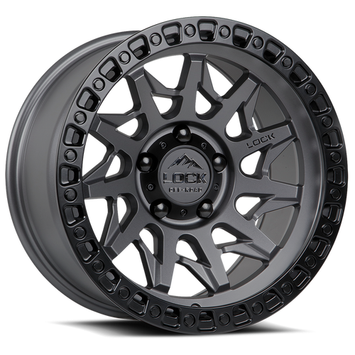 LOCK OFFROAD LUNATIC 5x127 18x9 +1 Matte Grey W Matte Black Ring