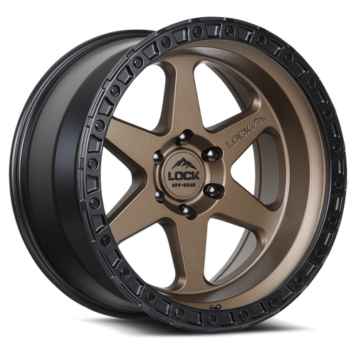 LOCK OFFROAD OLYMPUS 6x139.7 17x9 -35 Matte Desert Bronze W Matte Black Ring