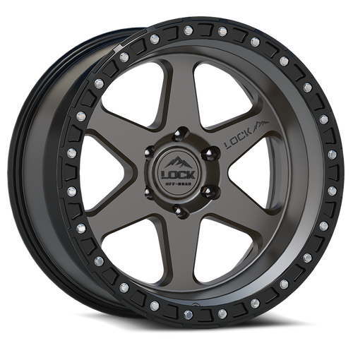 LOCK OFFROAD OLYMPUS 6x139.7 17x9 -35 Matte Grey W Matte Black Ring