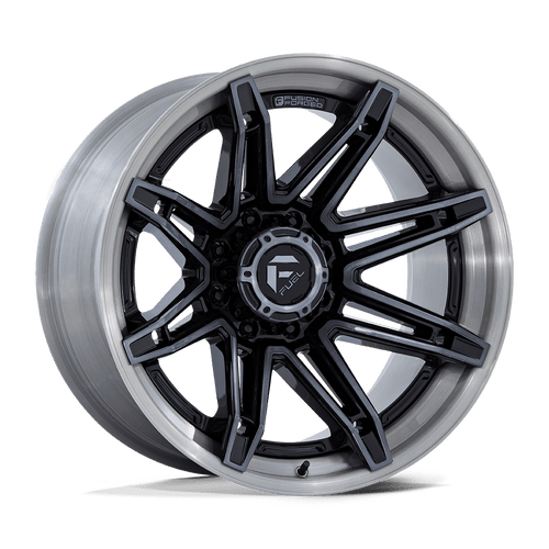 Fuel 1PC FC401 BRAWL 8X180 20x10 -18 GLOSS BLACK WITH BRUSHED GRAY TINT FACE & LIP