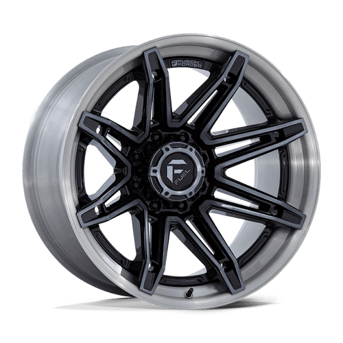 Fuel 1PC FC401 BRAWL 8X165.1 22x12 -44 GLOSS BLACK WITH BRUSHED GRAY TINT FACE & LIP