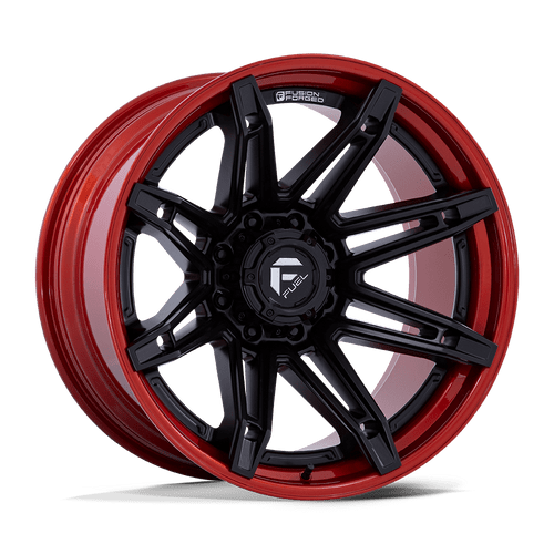 Fuel 1PC FC401 BRAWL 6X139.7 22x10 -18 MATTE BLACK WITH CANDY RED LIP