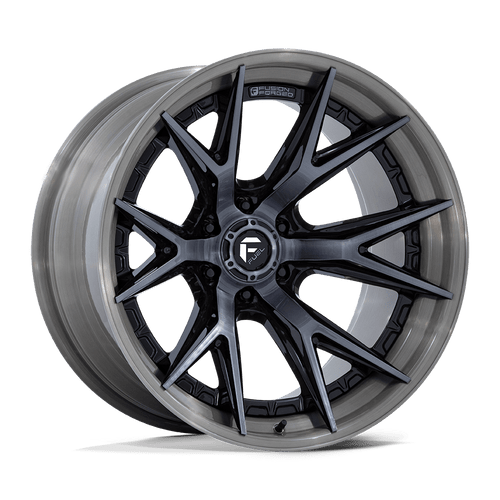 Fuel 1PC FC402 CATALYST 6X139.7 20x10 -18 GLOSS BLACK WITH BRUSHED GRAY TINT FACE & LIP