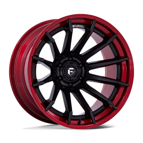 Fuel 1PC FC403 BURN 6X139.7 20x10 -18 MATTE BLACK WITH CANDY RED LIP