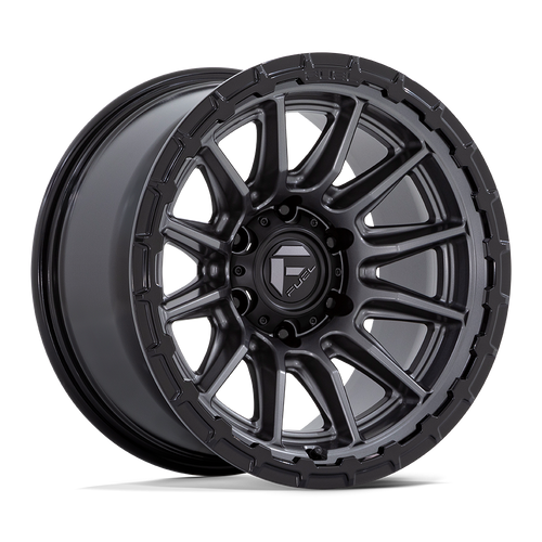 Fuel 1PC FC866 PISTON 6X139.7 17x9 +1 MATTE GUNMETAL W/ GLOSS BLACK LIP