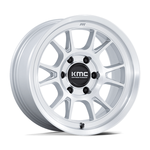 KMC KM729 RANGE 5X150 17x8.5 -10 GLOSS SILVER WITH MACHINED FACE