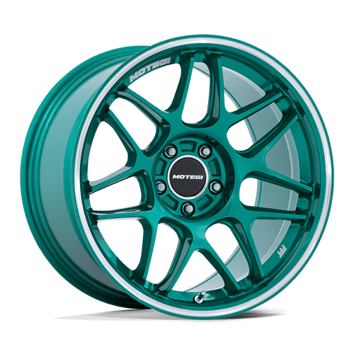 Motegi MR158 TSUBAKI 5X114.3 18x9.5 +25 HOKKAIDO GREEN W/ MACHINED LIP