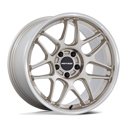 Motegi MR158 TSUBAKI 5X114.3 18x10.5 +25 MOTORSPORT GOLD W/ MACHINED LIP