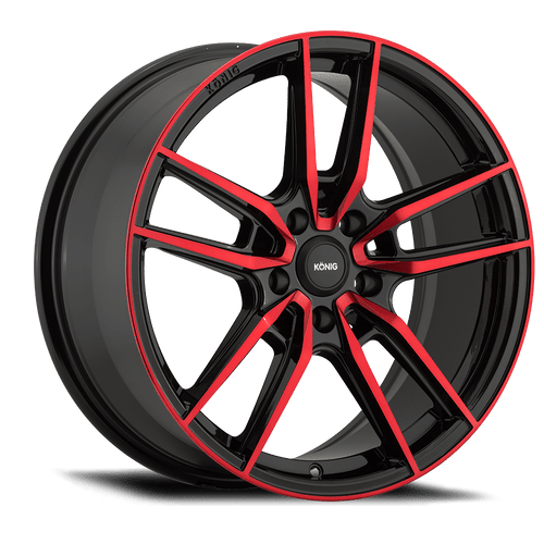 Konig Myth 5x108 18x8+43 Gloss Black w/ Red Tinted Clearcoat