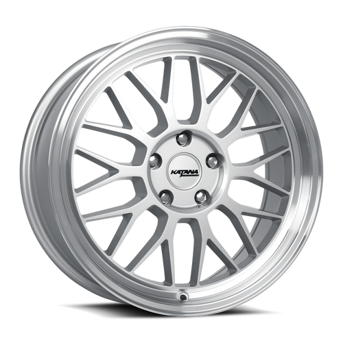 KATANA RACING KR06 5x108 18x8 +40 Glossy Silver Machine Lip