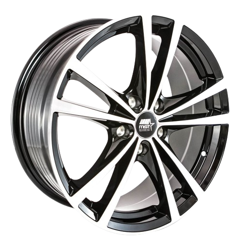 MST Wheels Saber 5x114.3 15x6.5 +45 Glossy Black w/Machined Face