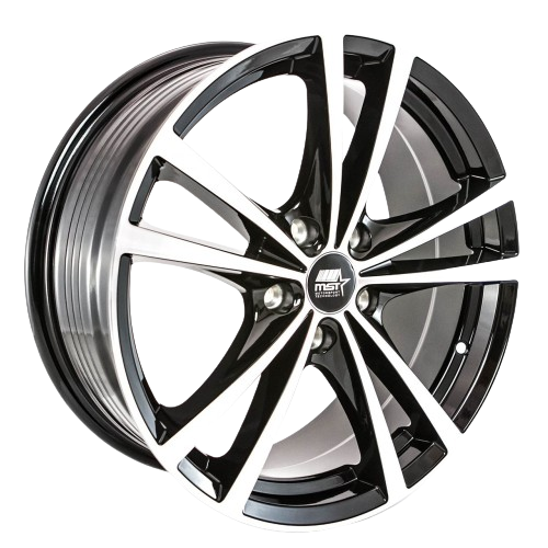 MST Wheels Saber 5x114.3 16x7.0 +45 Glossy Black w/Machined Face
