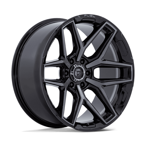 Fuel 1PC FLUX 6X139.7 17X9 +1 GLOSS BLACK BRUSHED FACE WITH GRAY TINT