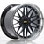BBS LM 5x112 20x10 +22 Black w/ Blue Metallic Flake / Diamond Cut Lip