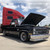 Lowered Squarebody Chevy with VN510 Silver Draft Wheels