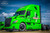 Green Freightliner with ATX Octane Black Semi Rims