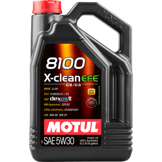 Motul 5L Synthetic Engine Oil 8100 X-Clean 5W30 - 111378 Photo - Primary