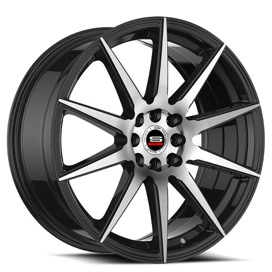 Spec-1 SP-51 5x112/5x114.3 18x8 +38 Gloss Black & Machined