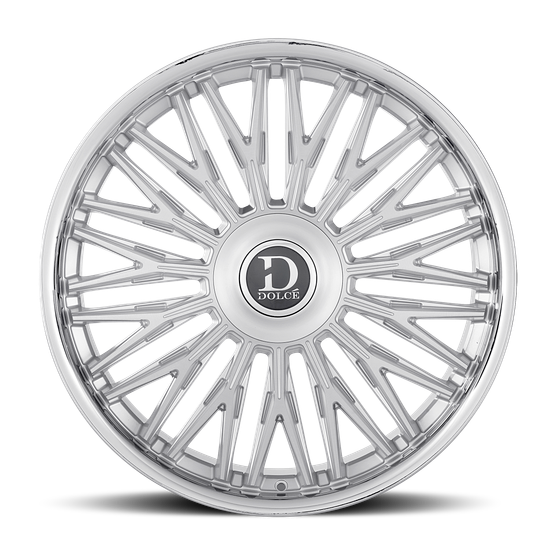 DOLCE LUXURY LUSSO Blank 22x9.5 +18 Glossy Sliver Brush Face Stainless Lip