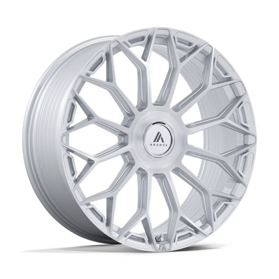 Asanti Black 51 5x112/5x120 24x10 +35 GLOSS SILVER W/ BRUSHED FACE
