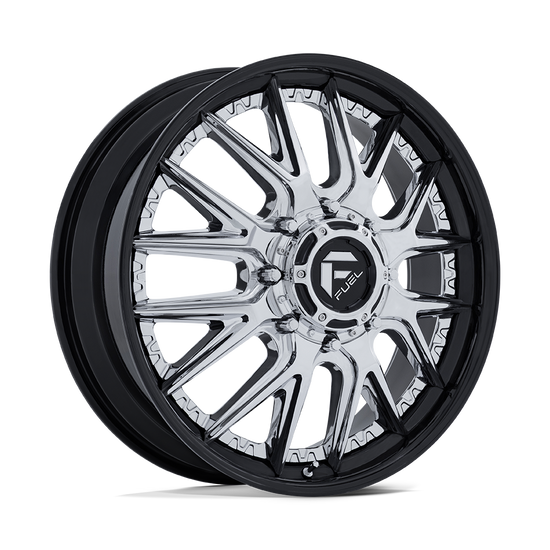Fuel 1PC 407 8x200 22x8.25 +105 CHROME W/ GLOSS BLACK LIP