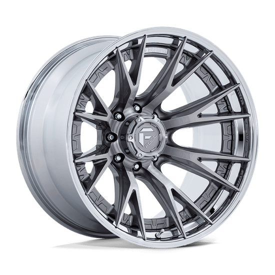 Fuel 1PC 402 8x165.1 22x10 -18 PLATINUM W/ CHROME LIP