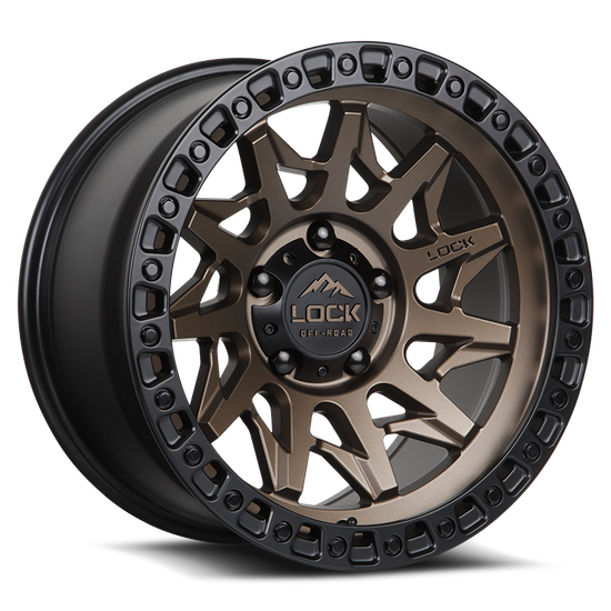LOCK OFFROAD LUNATIC 8x165.1 17x9 +1 Matte Bronze W Matte Black Ring