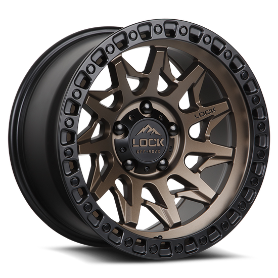 LOCK OFFROAD LUNATIC 8x165.1 20x9 +20 Matte Bronze W Matte Black Ring