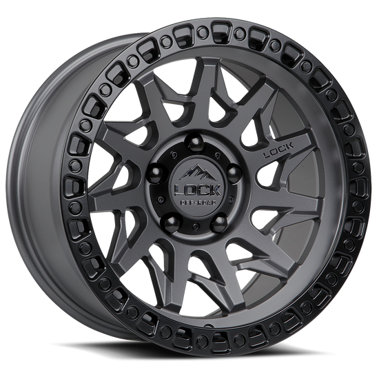 LOCK OFFROAD LUNATIC 8x170 20x9 +1 Matte Grey W Matte Black Ring