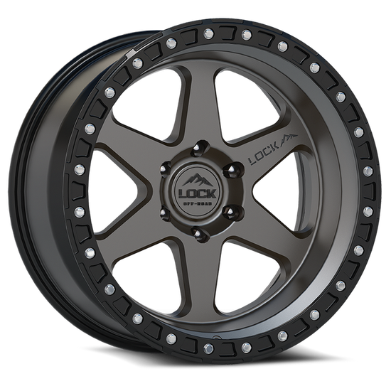 LOCK OFFROAD OLYMPUS 6x139.7 18x9 +12 Matte Grey W Matte Black Ring