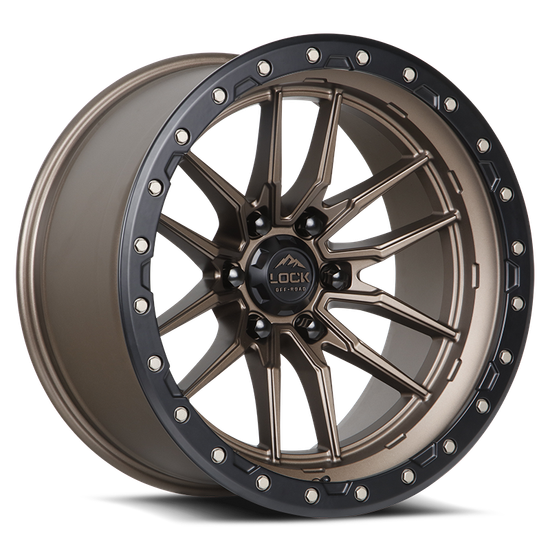 LOCK OFFROAD KRAWLER 8x165.1 20x9 +1 Matte Bronze W Matte Black Ring
