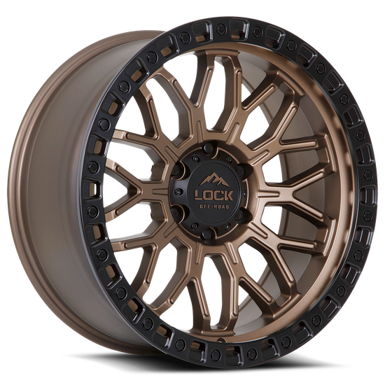 LOCK OFFROAD COMBAT 6x135 20x10 +18 Matte Bronze W Matte Black Ring