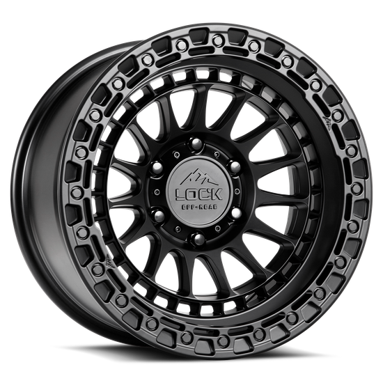 LOCK OFFROAD MOJAVE 6x135 17x8.5 +25 Matte Black W Gloss Black Ring