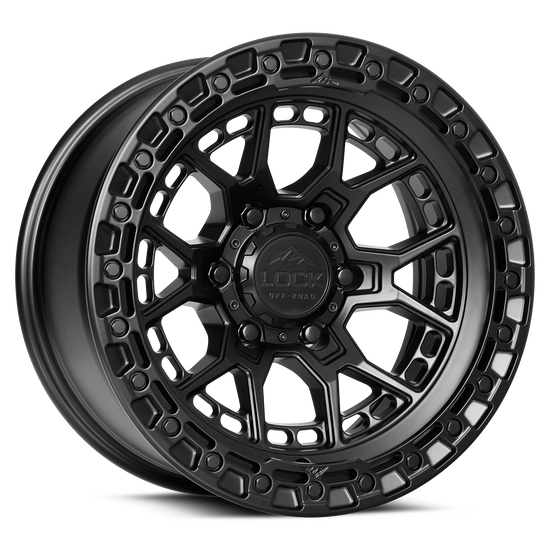 LOCK OFFROAD COMMANDO 5x127 17x9 0 Matte Black W Matte Black Ring