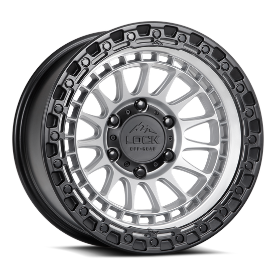 LOCK OFFROAD MOJAVE 6x139.7 17x9 +12 Matte Silver With Matte Black Ring