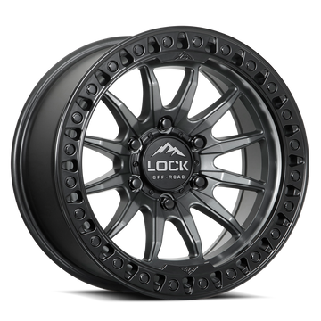 LOCK OFFROAD TRAIL 5x127 17x9 +1 Matte Grey W Matte Black Ring