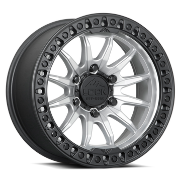 LOCK OFFROAD TRAIL 5x127 17x9 +1 Matte Silver W Matte Black Ring