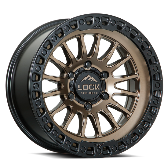 LOCK OFFROAD GRIT 6x135 17x8.5 +25 Matte Bronze W Matte Black Ring