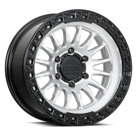 LOCK OFFROAD GRIT 6x139.7 17x9 +12 Matte Silver W Matte Black Ring