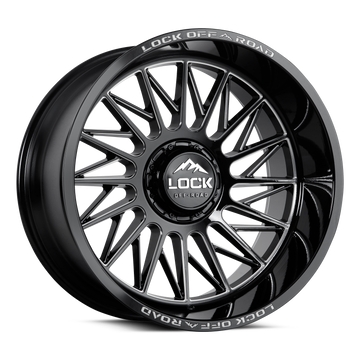 LOCK EXTREME ASSAULT 8x165.1 22x10 +18 Gloss Black Milling